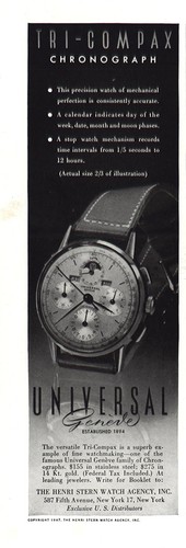 1947 universal geneve - universal, watch